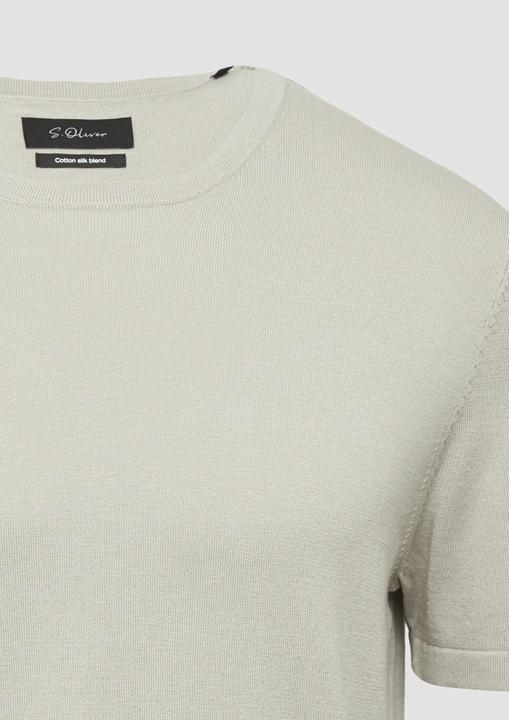 Produktbild s.Oliver Strickpullover Gestricktes T-Shirt aus Baumwoll-Seidenmix (S)