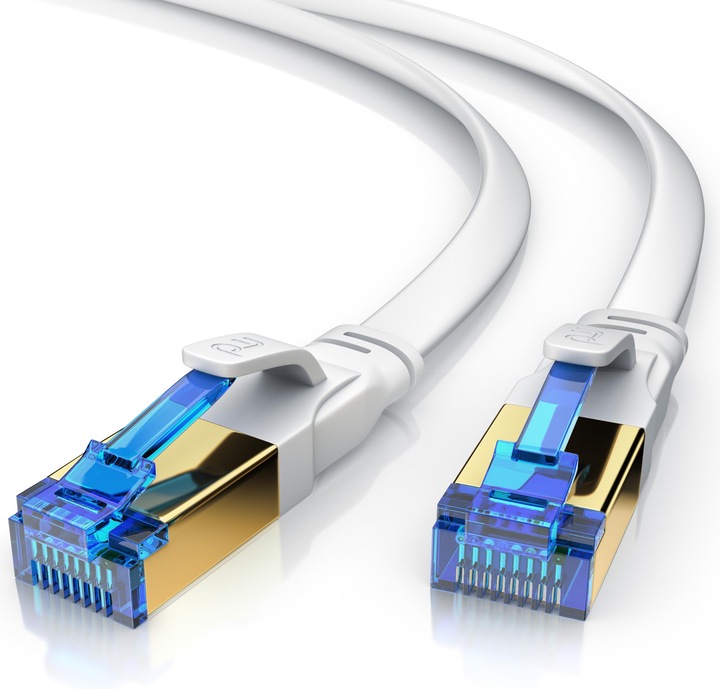 Actual product image Primewire CAT 8.1 network cable flat - LAN patch cable data cable - flat ribbon cable installation cable - (U/FTP, CAT8.1, 0.25 m)