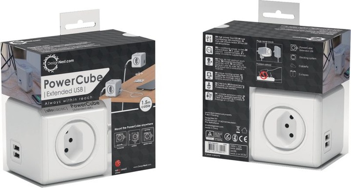 Produktbild Allocacoc PowerCube Extended S+ (4 x, Typ 13, USB-A, 1.50 m)