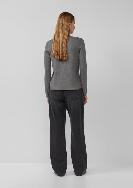 Produktbild s.Oliver Strickpullover Feinstrickpullover mit V-Ausschnitt und Rollkante am Saum (44)