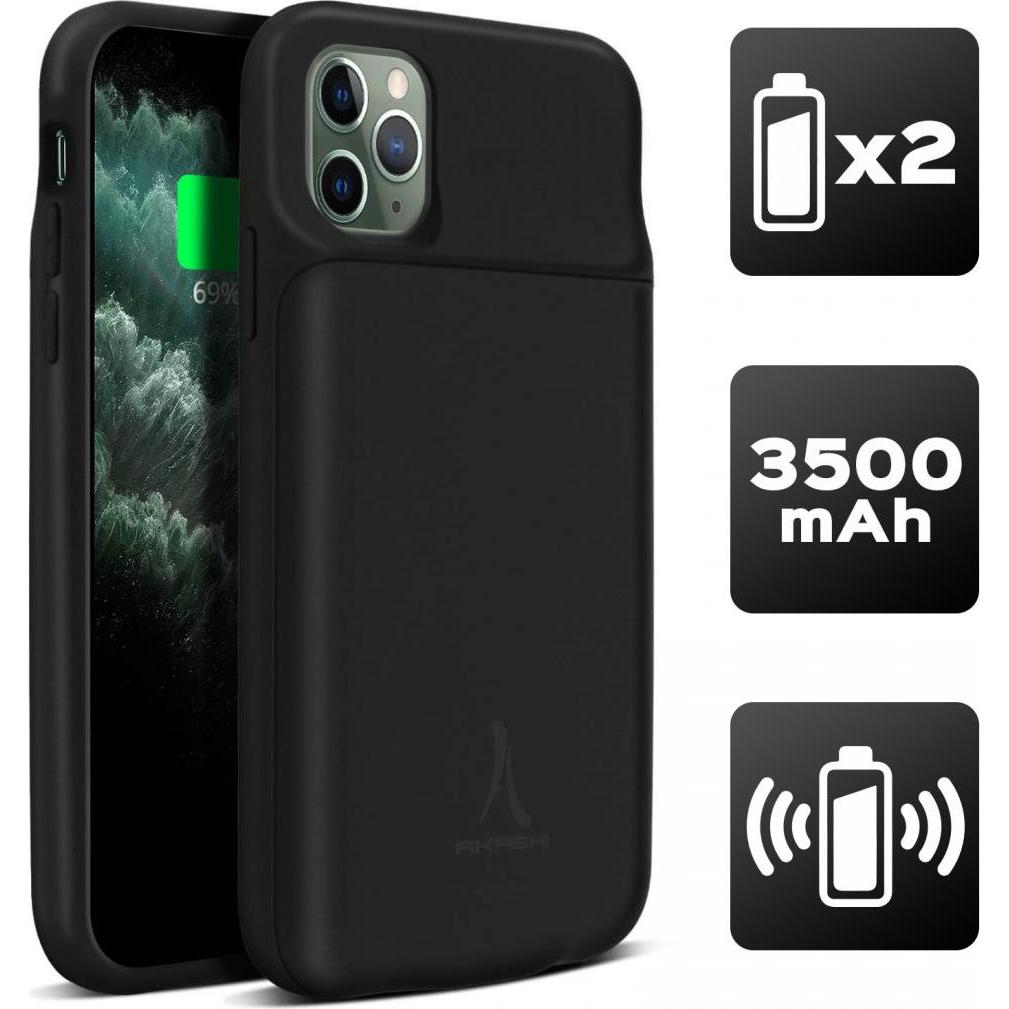 Akashi COQUE BATTERIE 3500 MAH IPHONE 11 PRO (Apple iPhone 11 Pro), Smartphone Hülle, Schwarz
