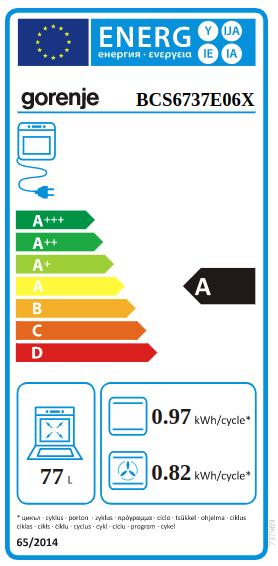 Energie-Label Gorenje BCS 6737E06X ohne Kochfeld