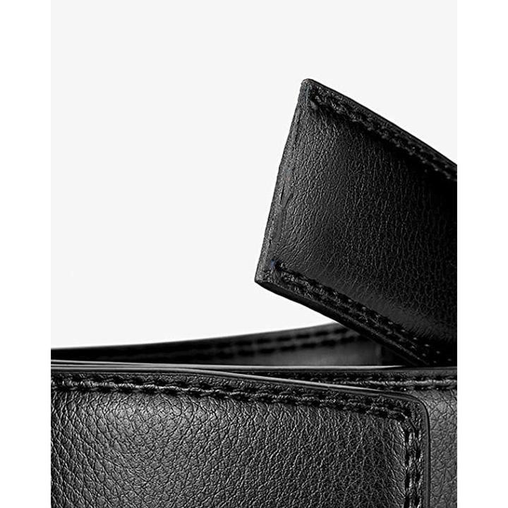 Produktbild Noya Echtleder Gürtel 125cm mit Schnalle Herren Ratschengürtel Schwarz (95)