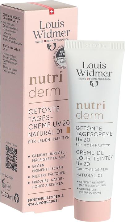 Produktbild Widmer Louis Nutriderm Tagescreme getönt UV20 natural 01 parfumiert 30 ml (30 ml, Getönte Tagescreme, SPF 20)