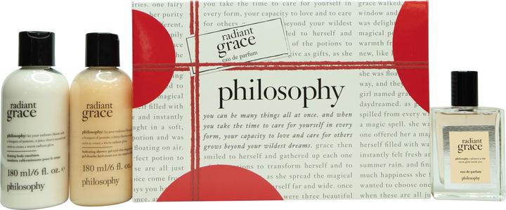 philosophy Radiant Grace Geschenkset 60ml EDP + 180ml Douchegel + 180ml Body Lotion (Parfum Set)