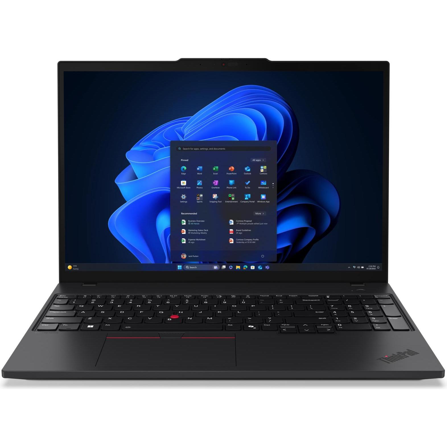 Lenovo ThinkPad T16 Gen 4 (16", 1000 GB, 32 GB, DE, Intel Core Ultra 7 255U), Notebook, Schwarz