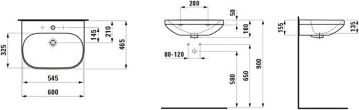 Produktbild Laufen Waschtisch LUA 60x46cm m ÜL 1 HL-A bahamabeige (460 mm, 600 mm)