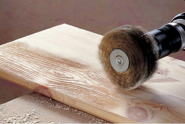 Produktbild wolfcraft Holz-Struktur-Bürste, Ø 80 mm