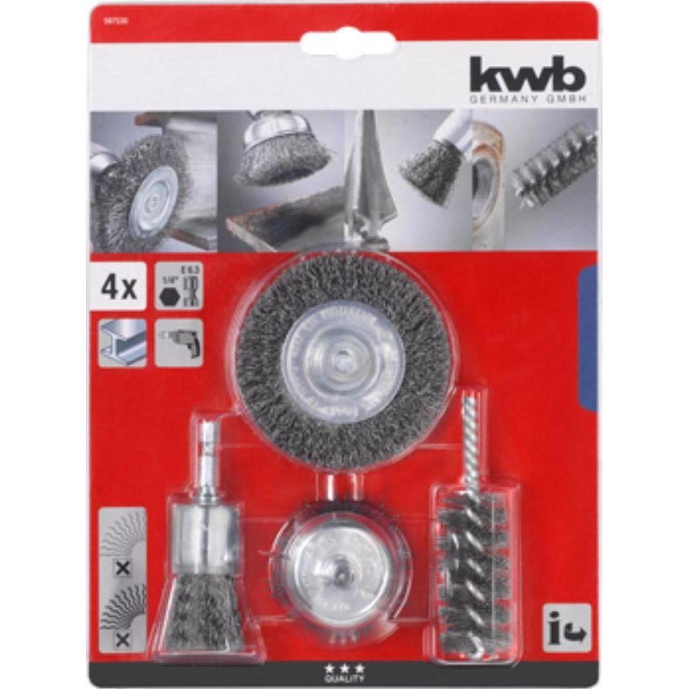 Thumbnail - kwb, Schleifmittel, Bürsten Universalset 4 tlg.