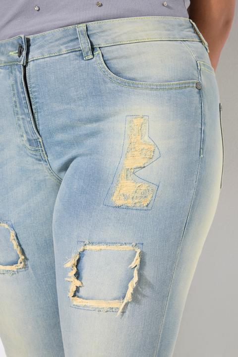 Actual product image Angel of Style Jeans Emma, Slim Fit, destroyed, beiger Denim (52)
