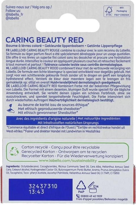 Actual product image LABELLO Caring Beauty Lip Red (Lip Care Stick, 5.50 ml)