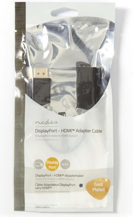 Produktbild Nedis DisplayPort - HDMI Adapter (0.20 m, DisplayPort, HDMI)