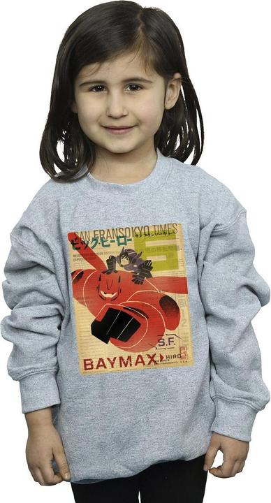 Produktbild Disney Big Hero 6 Baymax Flying Baymax Newspaper Sweatshirt Mädchen (116)