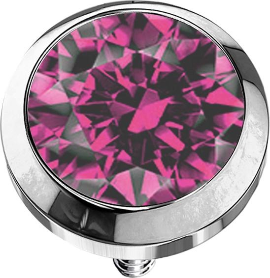 Produktbild Star Piercing Dermal Anchor silber mit Kristall pink (Titan G23, ohne Messing)