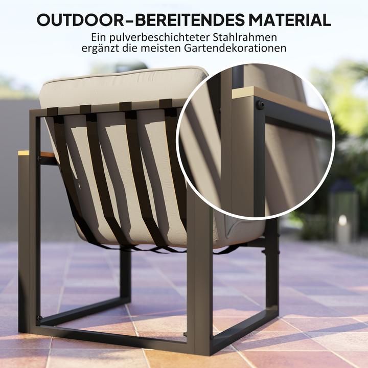 Produktbild Outsunny Gartenmöbel Set Stahl, Polyester Hellgrau