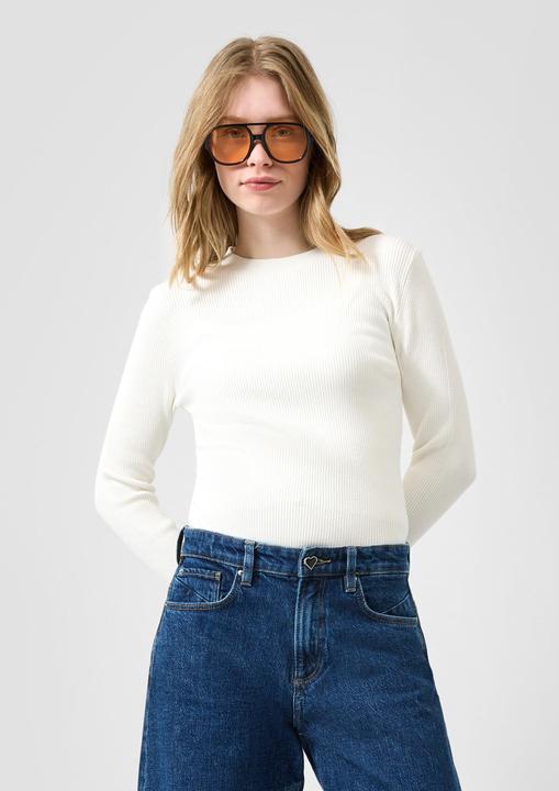 Actual product image s.Oliver Strickpullover Gerippter Pullover aus Viskosemix (L)