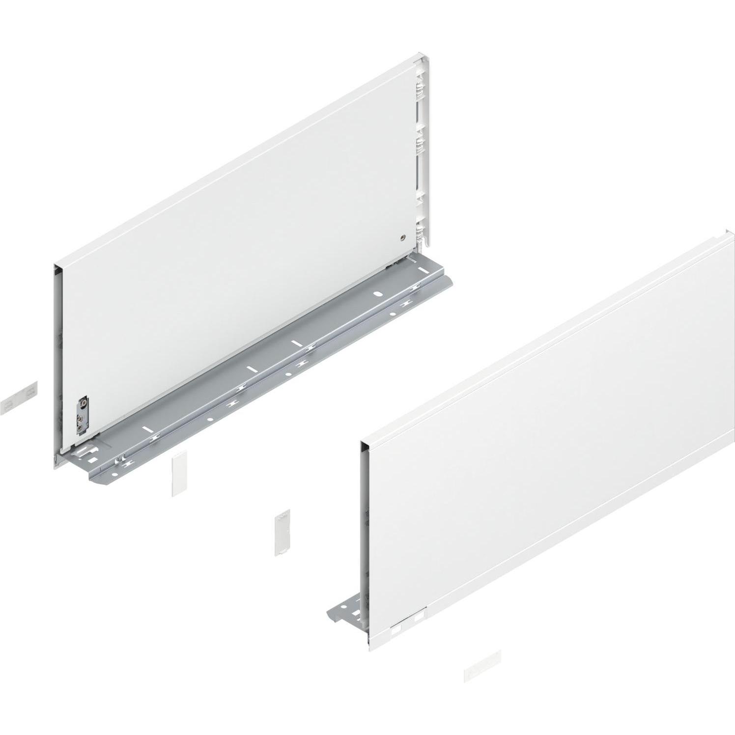 Blum, Schubladenauszüge, Legrabox pure H F 1 Paar 40kg 500mm Tip On Vollauszug seidenweiss Set