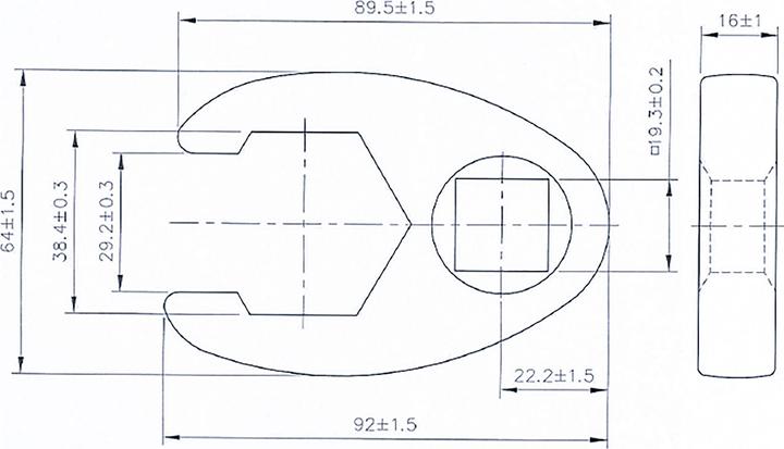 Actual product image BGS Crowfoot Spanner 20 mm (3/4") Drive 38 mm (38 mm)