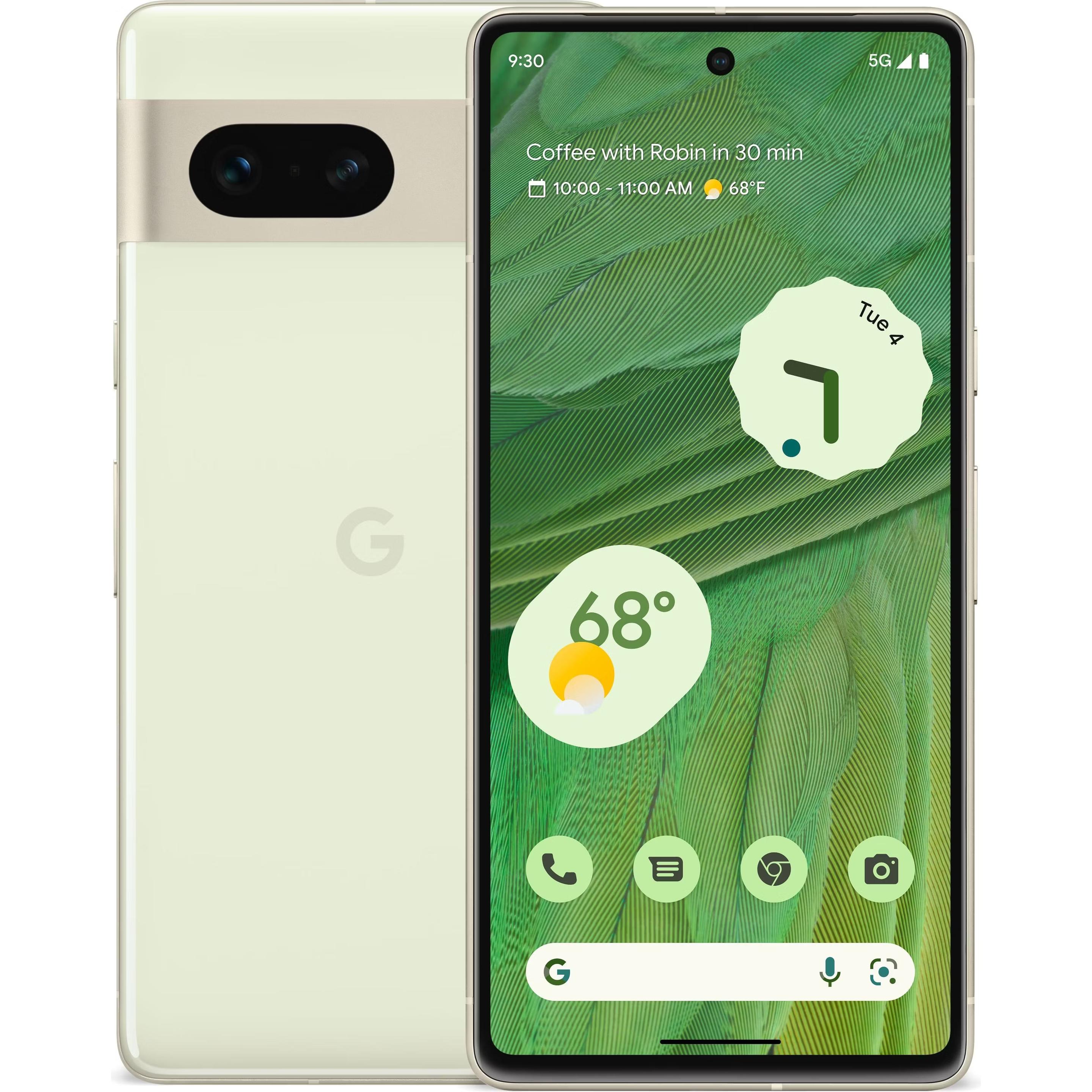 Google Pixel 7 (128 GB, Lemongrass, 6.30", SIM + eSIM, 5G), Smartphone, Grün