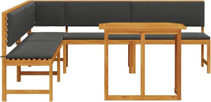 Produktbild vidaXL 4-teiliges Garten-Ess-Set mit Kissen aus massivem Akazienholz