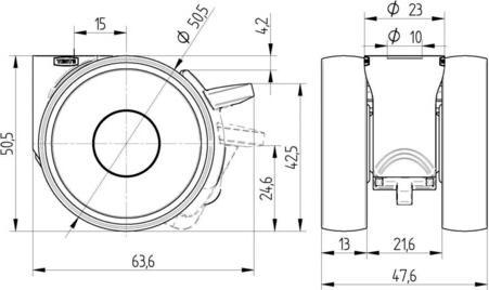 Produktbild Tente Doppellenkrollen Linea 50 mit Feststeller