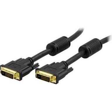 Deltaco DVI-600A DVI-Kabel 2 m DVI-D Schwarz (2 m, DVI), Video Kabel