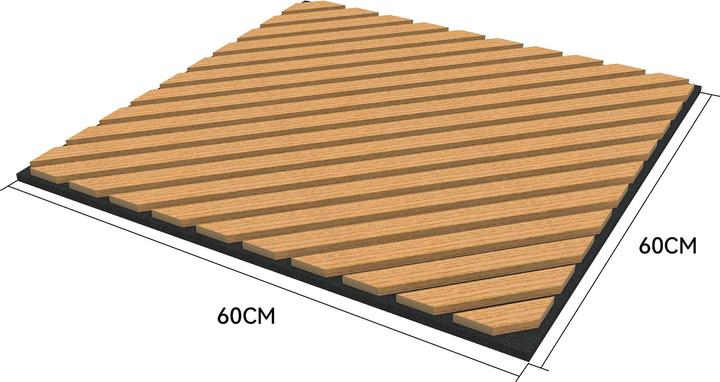 Produktbild neu.holz Akustik-Wandpaneel 4er Set Vang diagonal 1,44 m² Eichenoptik, dunkel ()