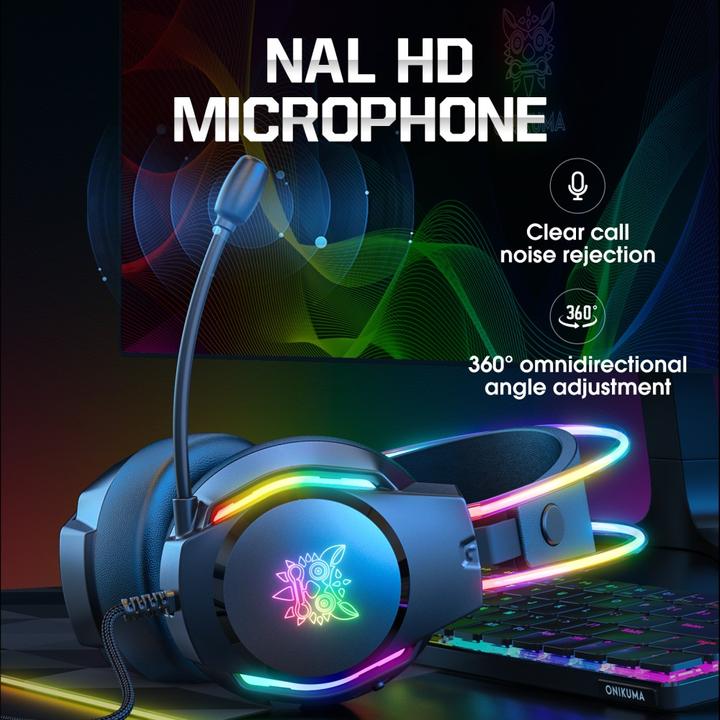 Actual product image Onikuma X26 Gaming Headphones (Wired) Black (Cable)