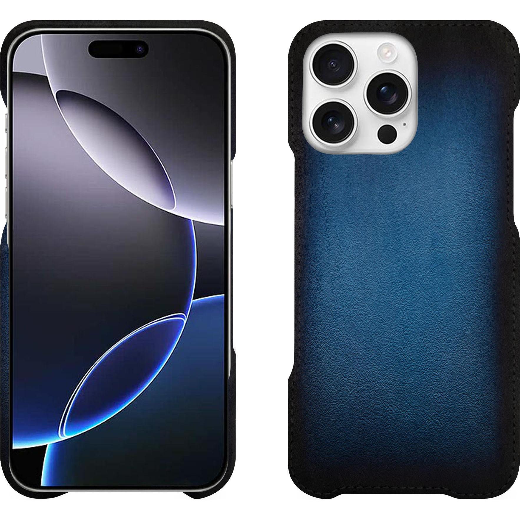 Noreve Lederschutzhülle (Apple iPhone 16 Pro Max), Smartphone Hülle, Blau