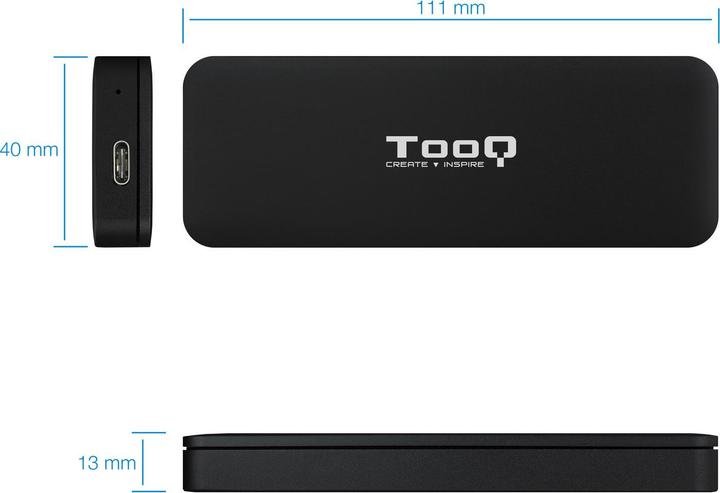 Actual product image Tooq Technology TQE-2280B Storage Drive Enclosure SSD Enclosure Black M.2 (M.2)