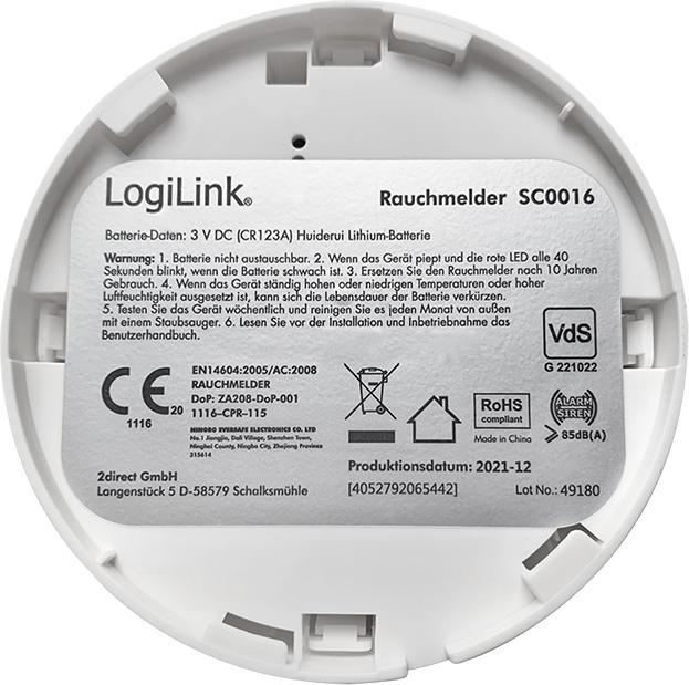 Produktbild LogiLink Rauchwarnmelder