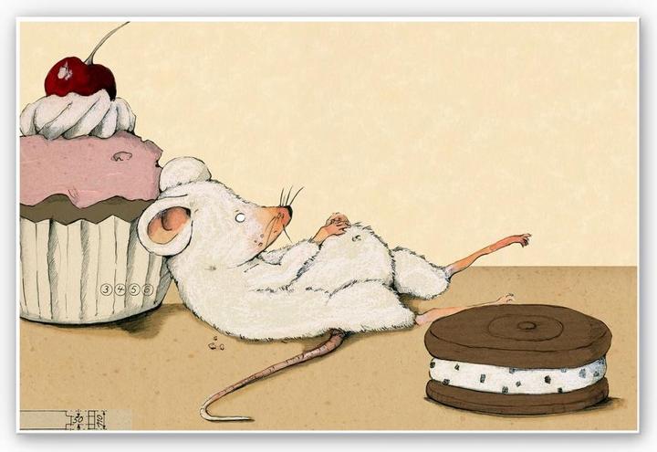 Actual product image Trenddeko Loske - Mouse with muffin (45 x 30 cm)