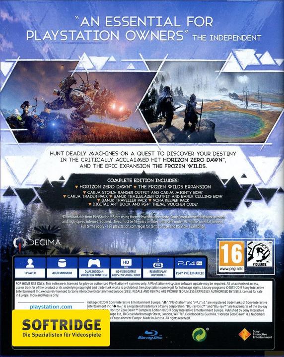 Actual product image Sony Horizon Zero Dawn - Complete Edition (PS4, DE, IT, FR)
