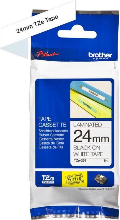 Produktbild Brother TZe-SL251 (2.40 cm, Schwarz, Weiss)