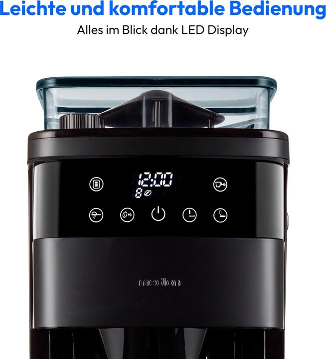 Produktbild Medion MD 19911 Kaffeemaschine mit Mahlwerk schwarz