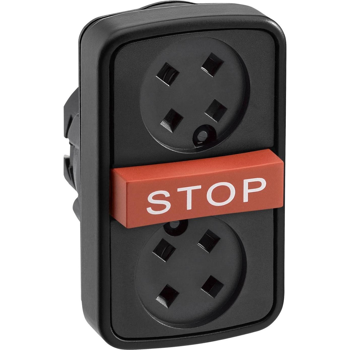 Schneider Electric Dreifachdrucktaster flach/rot ZB5AA791, Taster + Schalter, Schwarz