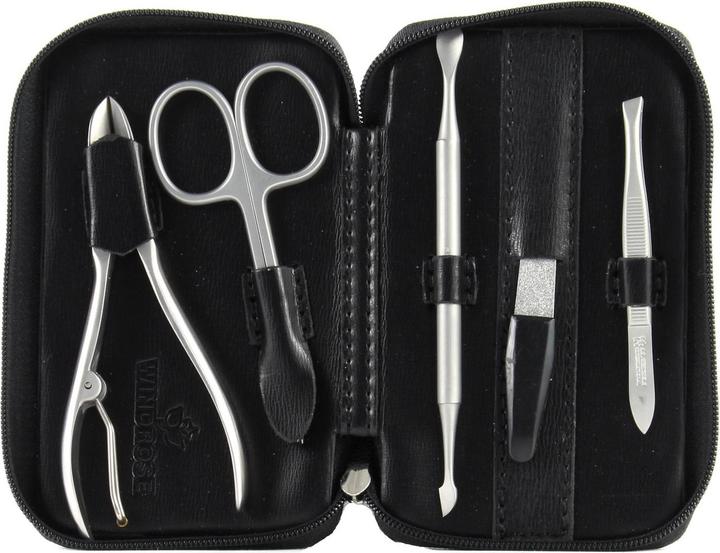 Produktbild Windrose 803213.08 - 5-teilig Maniküretui Ambiance schwarz (Leder)