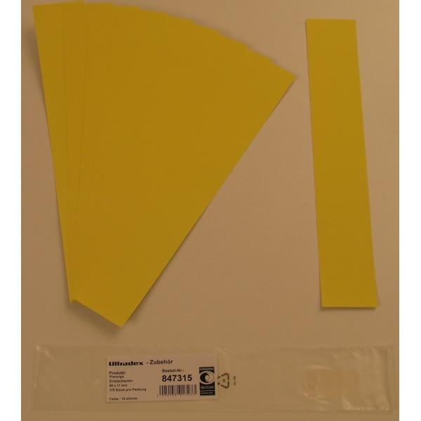 Ultradex, Kartenaufbewahrung, Einsteckkarten für 20mm Einsteckschiene 50x17mm VE=170 Stück zitrone