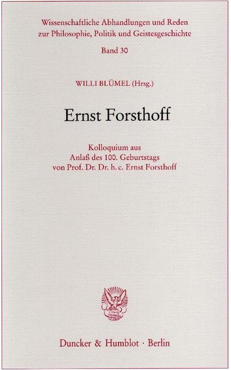 Produktbild Ernst Forsthoff (Deutsch, Karl Doehring, Willi Blümel, 2003)