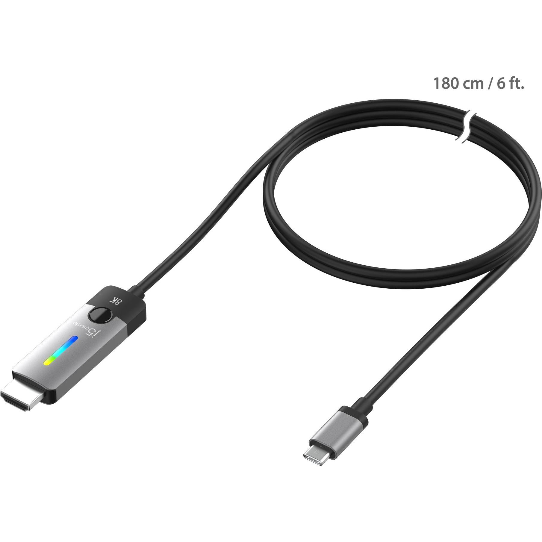 Thumbnail - j5Create USB Typ C — HDMI (Typ A) (1.80 m, HDMI, USB Typ C), Video Kabel