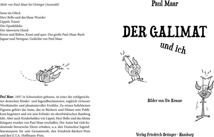 Produktbild Der Galimat und ich (Deutsch, Paul Maar, 2015)
