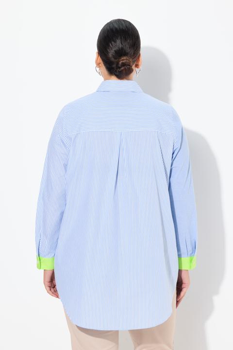 Immagine prodotto Ulla Popken Blusa con effetto patchwork, collo da camicia e polsini fluo (54)