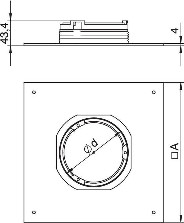 Produktbild OBO Bettermann OBO DUG250-3RM2 Montagedeckel 250-2/3 fÃ¼r GESRM2 282x282x4