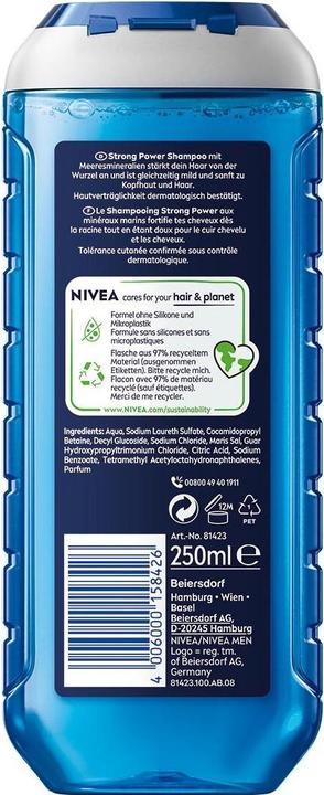 Image du produit NIVEA MEN Strong Power pH-Optimal (250 ml, Shampoing liquide)