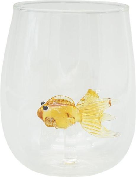 Actual product image Winkee - Drinking Glasses - Handmade Glasses Goldfish