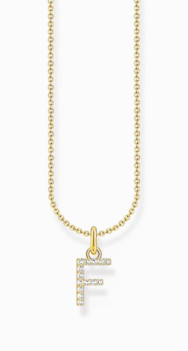 Image du produit Thomas Sabo Chaîne avec pendentif lettre F doré (Or jaune 750 plaqué or, Argent sterling 925, 38 - 45 cm)