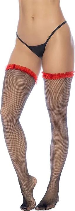 Produktbild Mapale Fishnet Ruffle Tigh High Stocking (One Size)