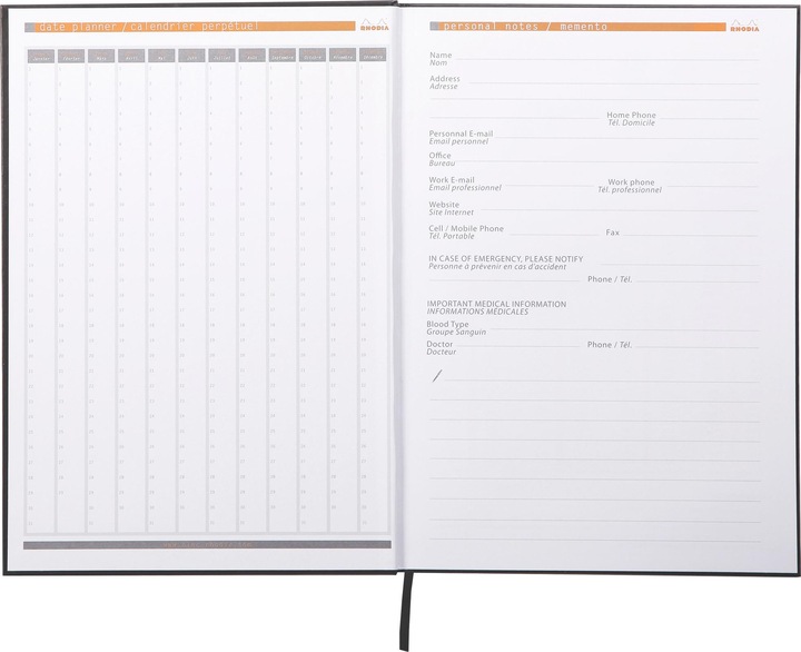 Actual product image Rhodia Notebook Rhodiactive (A4, Checked, Hardcover)
