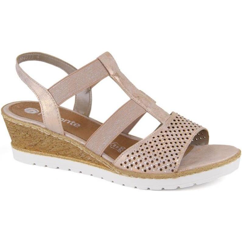 Rieker, Donne, Sandali + Ciabatte, Bequeme Remonte Damen Keilsandaletten in Roségold, Oro, (38)