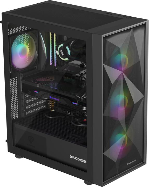 Actual product image Genesis Obudowa Diaxid 605 ARGB czarna (NPC-2172) (ATX, mATX, Mini-ATX)